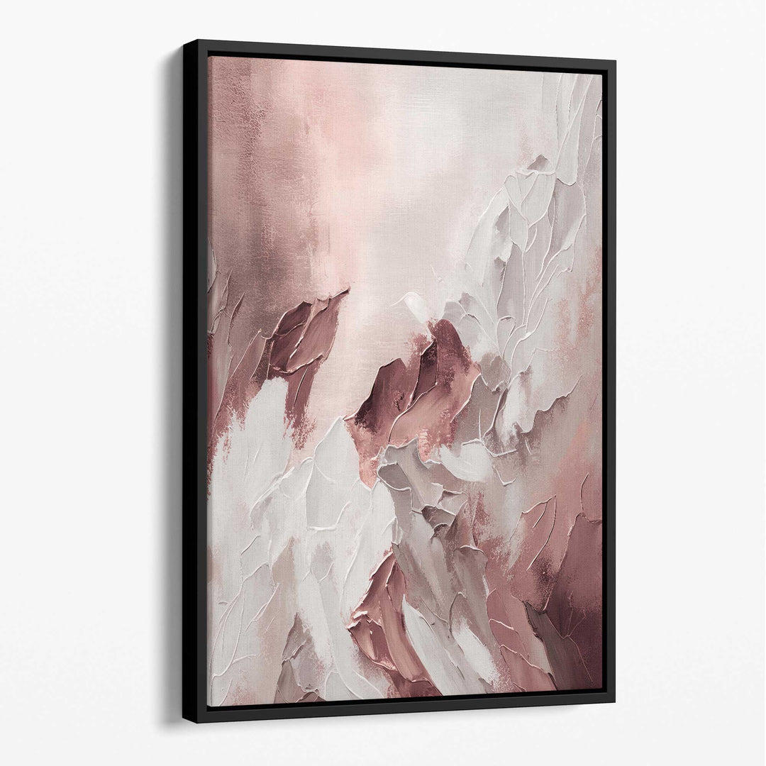 Abstract Pink and White Canvas Wall Art Color Strokes No. 2 | Bowlift