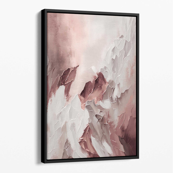 Abstract Pink and White Canvas Wall Art Color Strokes No. 2 | Bowlift
