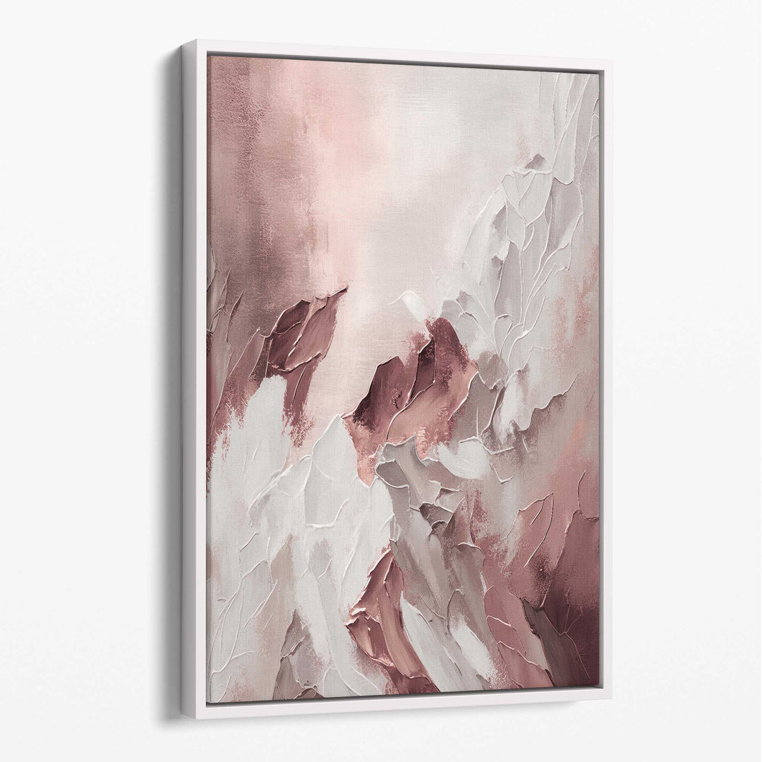 Abstract Pink and White Canvas Wall Art Color Strokes No. 2 | Bowlift