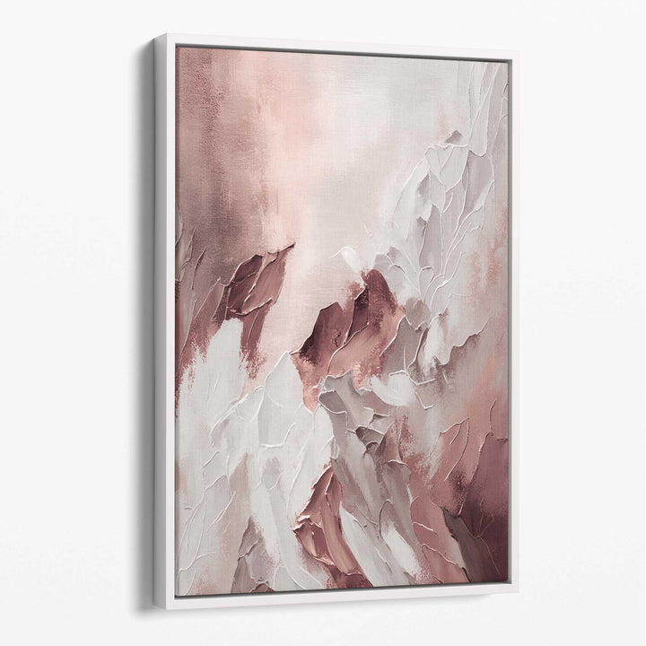 Abstract Pink and White Canvas Wall Art Color Strokes No. 2 | Bowlift