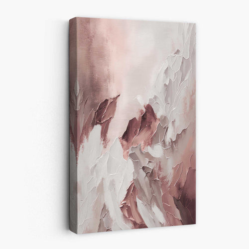 Abstract Pink and White Canvas Wall Art Color Strokes No. 2 | Bowlift