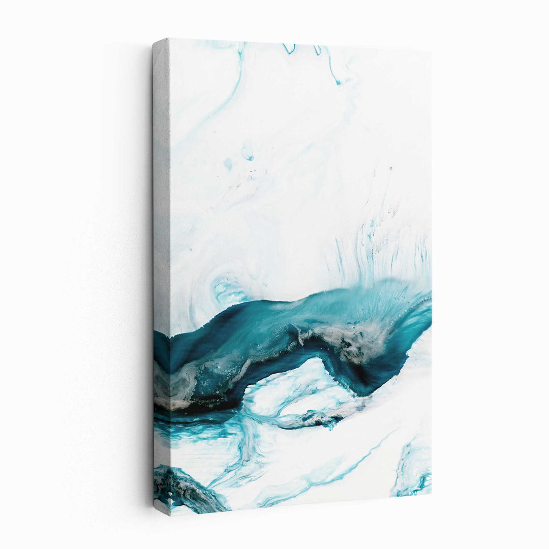 Abstract Teal and White Canvas Wall Art Brushstrokes No. 2 | Bowlift