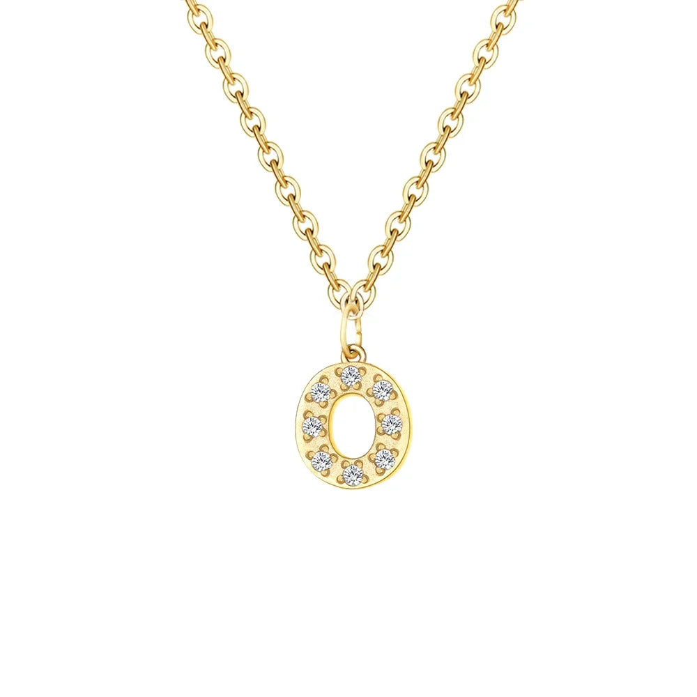 BowLift | Dainty Zircon Letter Initial, Number, Symbol Chain Necklace