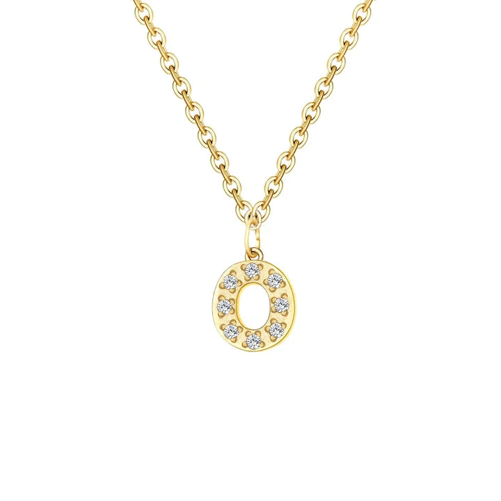 BowLift | Dainty Zircon Letter Initial, Number, Symbol Chain Necklace