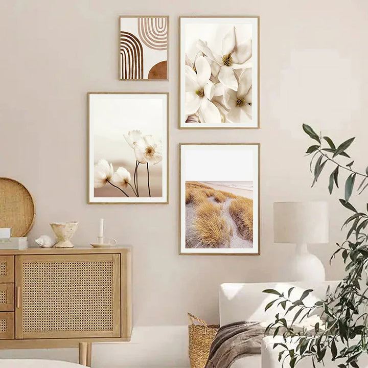 Simple Nature Floral Landscape Gallery Wall Art Fine Art Canvas Prints Minimalist Nordic Pictures For Living Room Scandinavian Home Decor | Bowlift