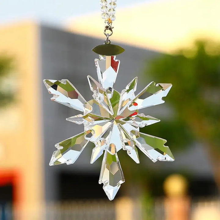 Transparent Snowflake Rainbow Car Pendant Decor | Bowlift