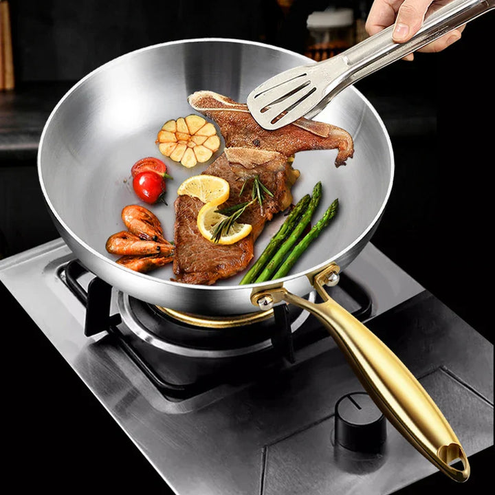 ChefSteel – Professional Stainless Steel Frying Pan for Gas & Induction Bowlift