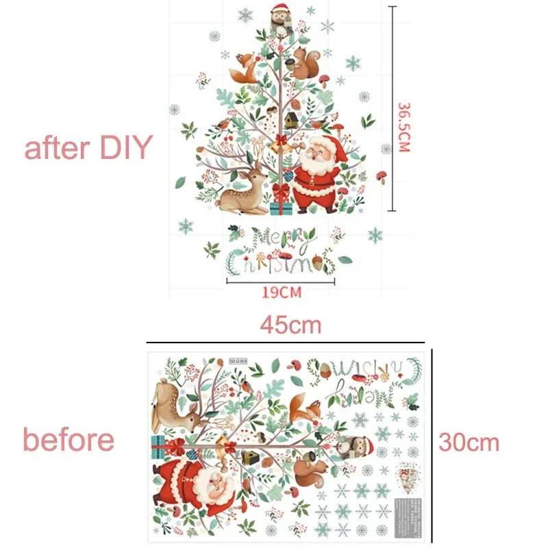 BowLift | Glimoria | Christmas Window Stickers 2025 | Santa Claus & Christmas Tree | Removable Window Stickers for Glass & Walls | Festive Decor for Christmas & New Year