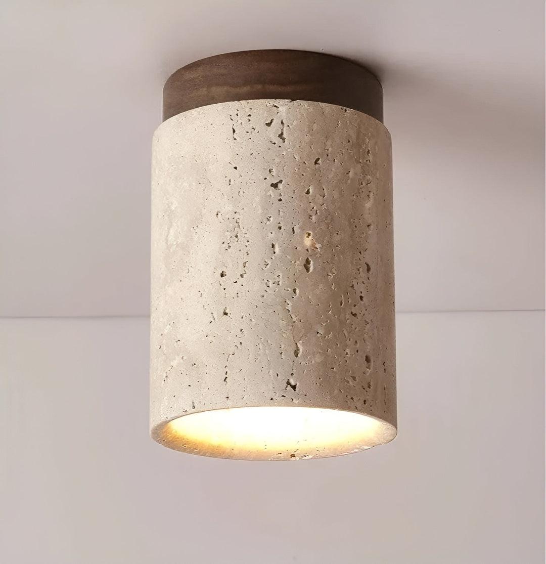 BowLift | ZenElegance Wabi Sabi Luxury Ceiling Lighting - Natural Travertine LED