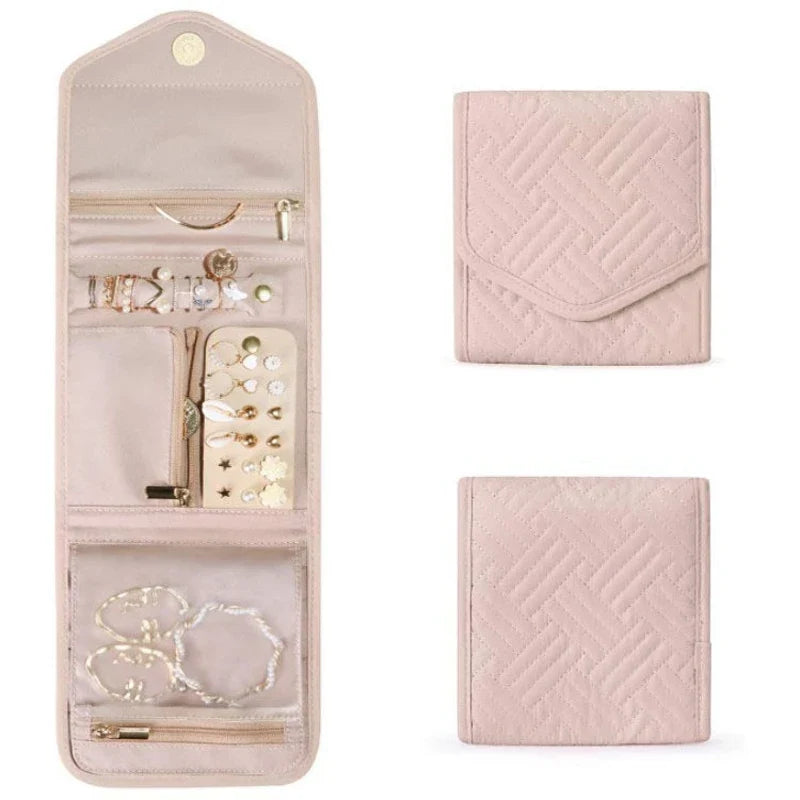 BowLift | Jewelry bag Velmora Roll | Foldable & Space-saving | For Travel & Home | Velvet look in 3 colors