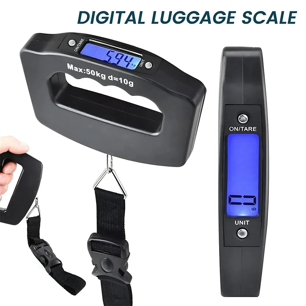 BowLift | WeighLite Digital Luggage Scale | LCD Display with Backlight | Up to 50 kg | Portable & Precise | For Travel & Baggage