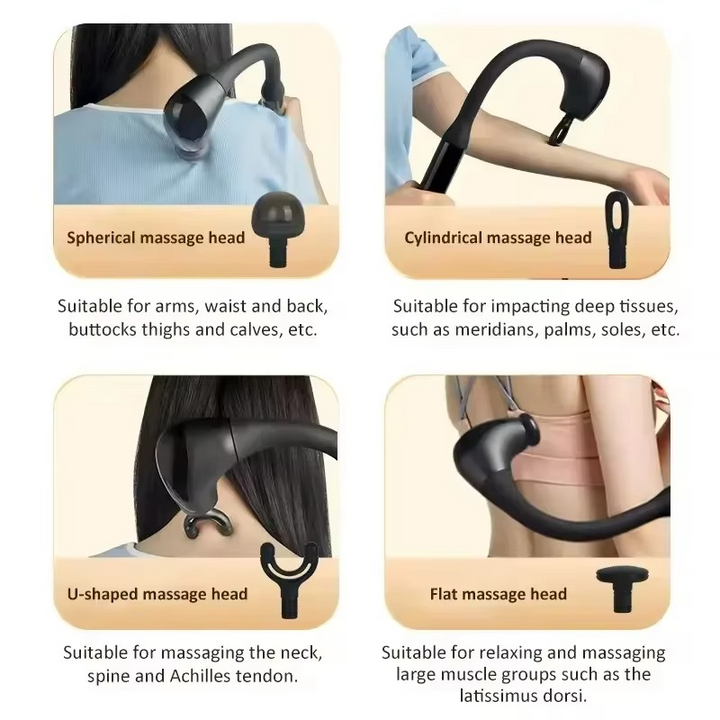 BowLift | 2025 Curved Smart Electric Massage Gun - Handheld Deep Tissue Massager