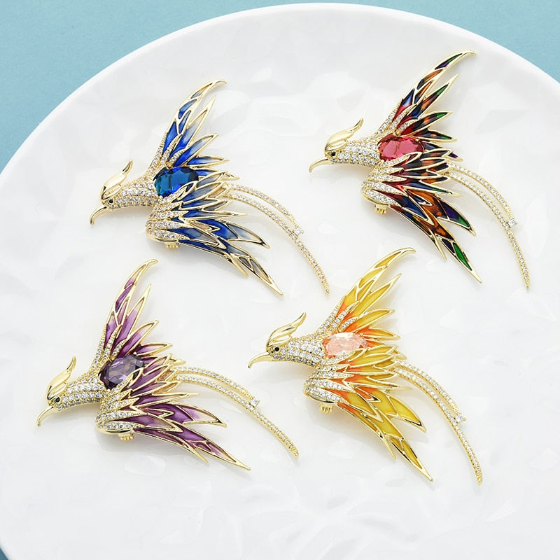 BowLift | Colorful Flying Phoenix Brooches