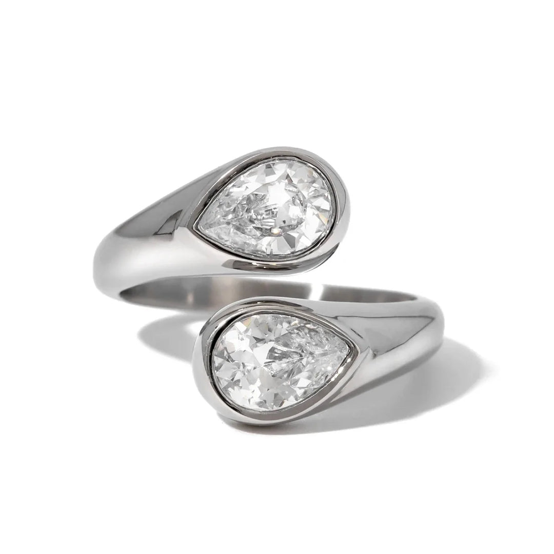 BowLift | Teardrop Diamond Accented Wrap Ring