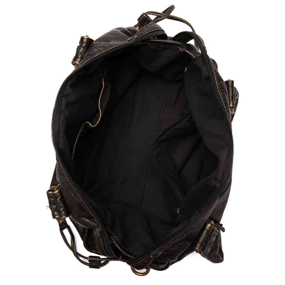 NoirClass - Elegant Black Leather Handbag Bowlift