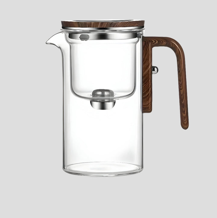 TranquilSip Teekanne – Magnetic Switch Filter Glass Teapot | Bowlift