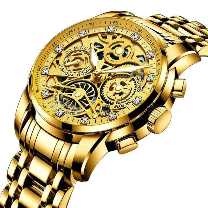 SkeletonWatch - Stijlvol Herenhorloge met Zwart Design Bowlift