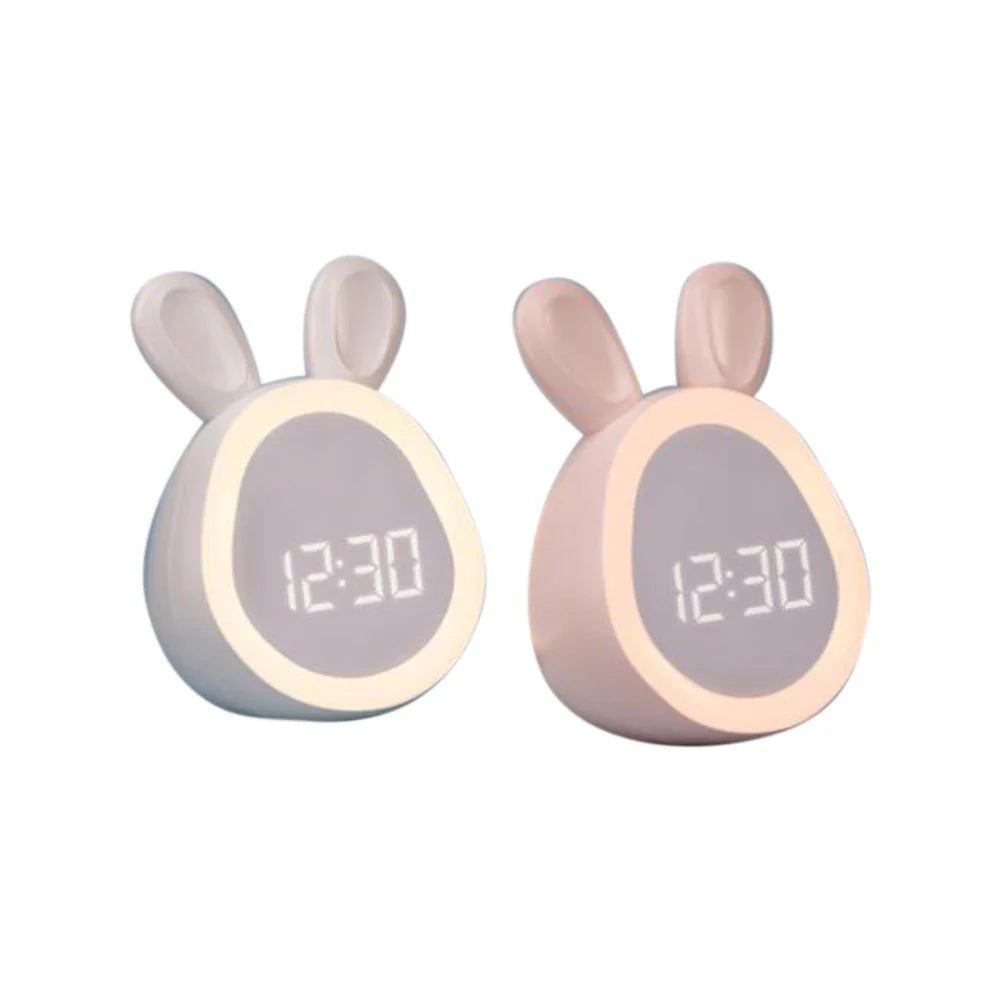 WakkerKonijn – Children's alarm clock with LED night light and playful bunny design | Bowlift