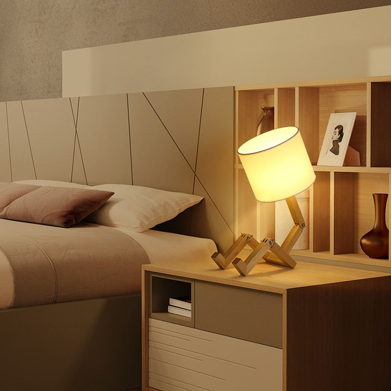 BowLift | Thinker Wooden Robot Modern Night Lamp