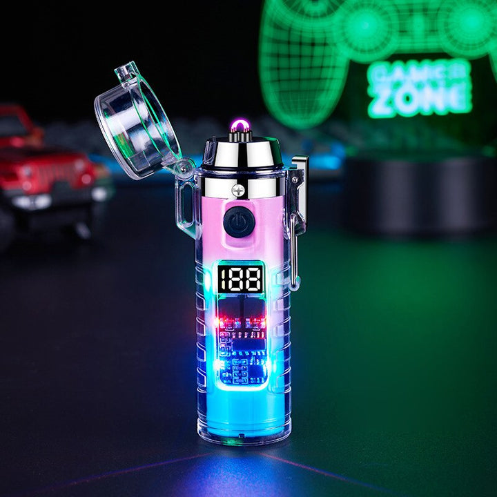 Windproof Double Arc Transparent Flashlight Lighter | Bowlift