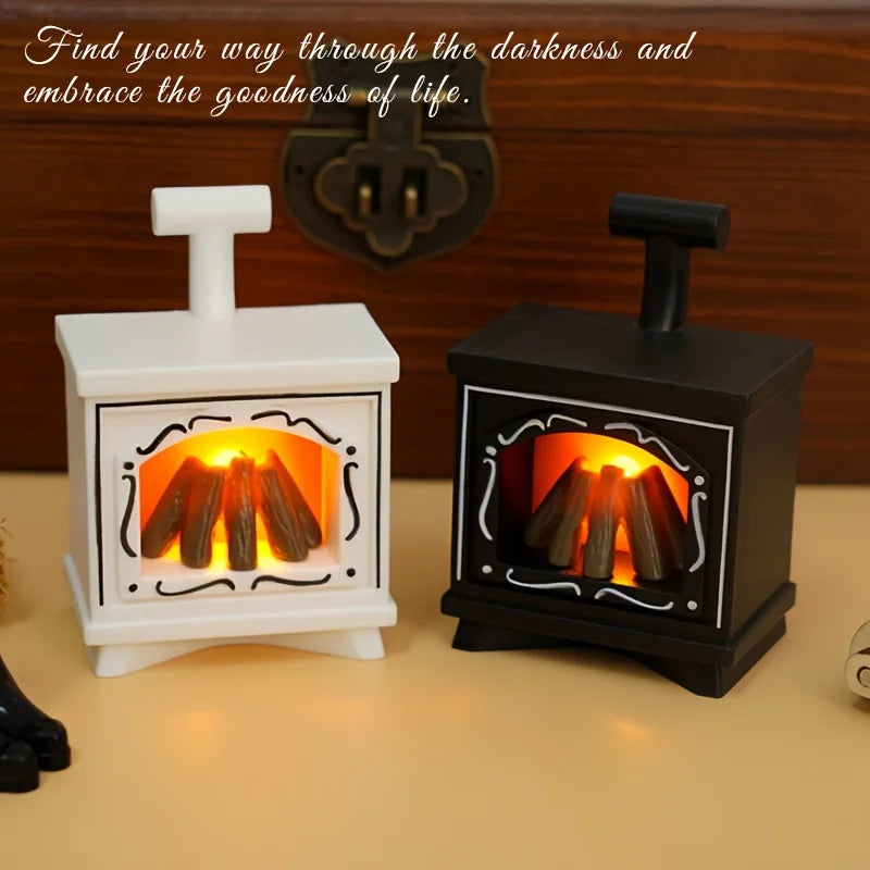 BowLift | Minoria Dollhouse Fireplace Miniature | With Light Effect | 1:12 Scale | Christmas & Home Decor | 7 × 4.9 cm
