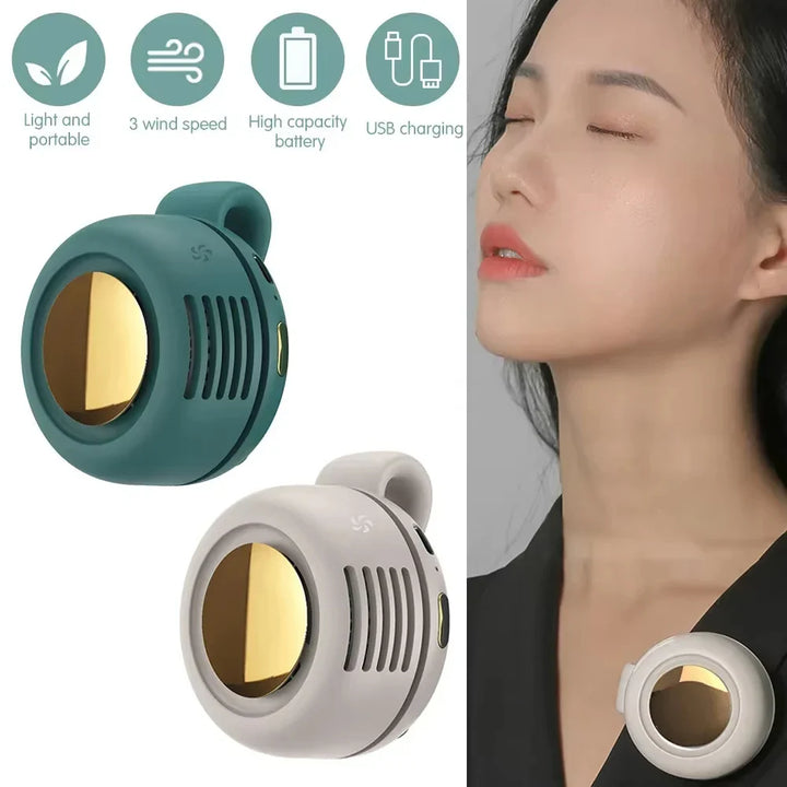 Portable Mini Handheld Bladeless Fan – Rechargeable Clip-On Waist or Desktop Fan for Outdoor Ventilation | Bowlift