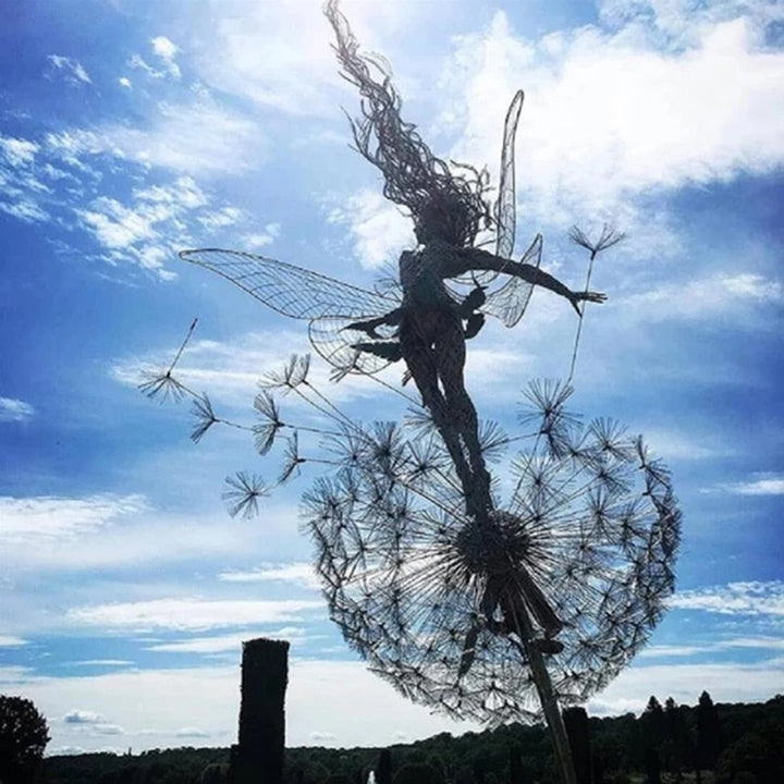 Fairy on a milk thread art sculpture Bowlift