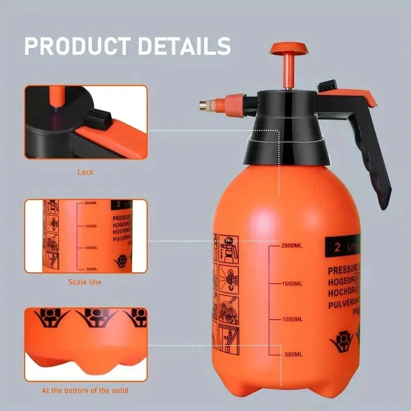 BowLift | GreenMist Spray Bottle | 2 L Volume | Adjustable Nozzle | Hand Pump for Garden & Houseplants