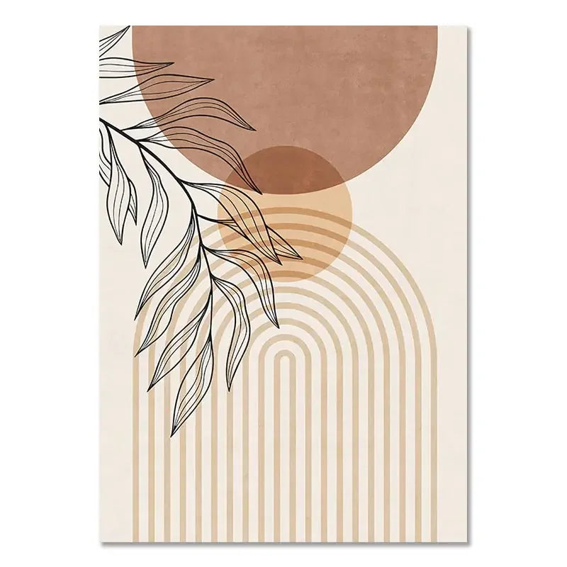 Minimalist Terracotta Sun Abstract Wall Art Fine Art Canvas Prints Modern Pictures For Living Room Bedroom Gallery Wall Art Decor | Bowlift