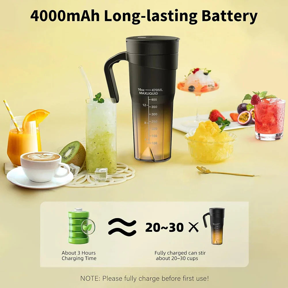 BowLift | Portable Juicer - Rechargeable Mini Mixer with 6 Sharp Blades for Shakes and Smoothies