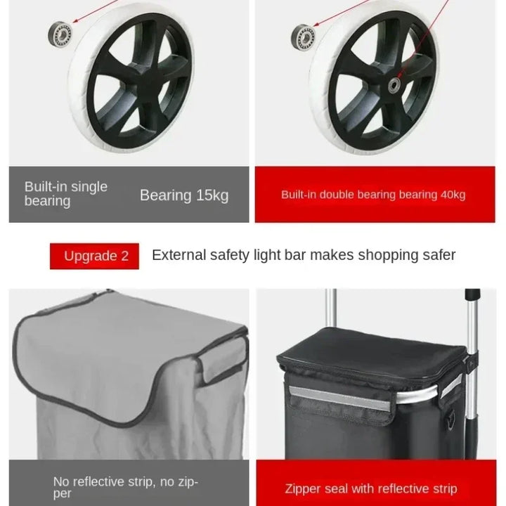 BowLift | Large Capacity & Waterproof Folding Shopping Cart – Movaro