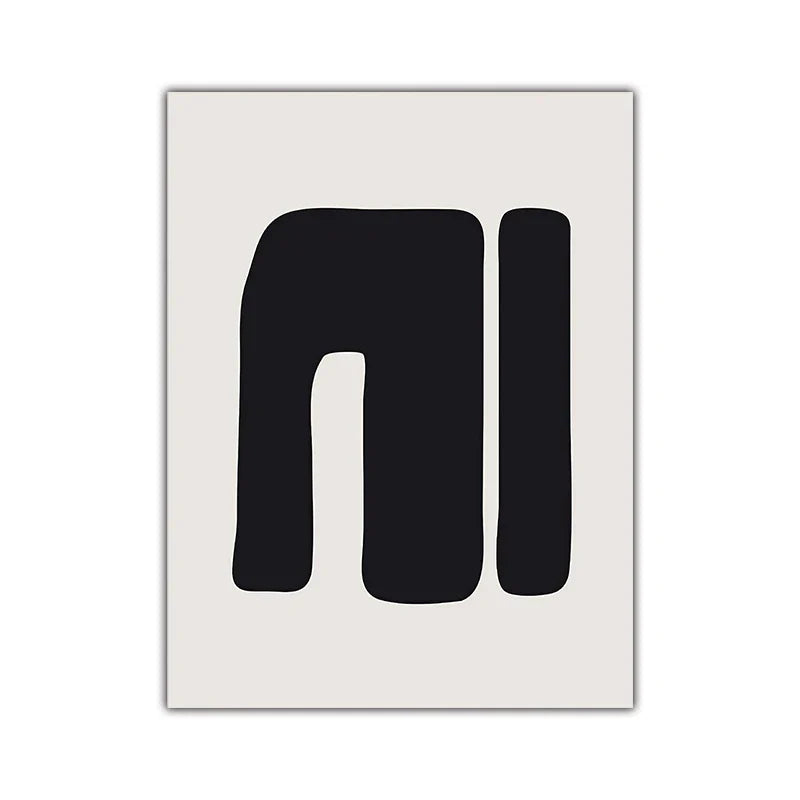 Minimalist Abstract Primitive Symbols Wall Art Fine Art Canvas Prints Black White Pictures For Modern Apartment Living Room Home Decor | Bowlift