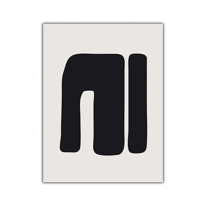 Minimalist Abstract Primitive Symbols Wall Art Fine Art Canvas Prints Black White Pictures For Modern Apartment Living Room Home Decor | Bowlift