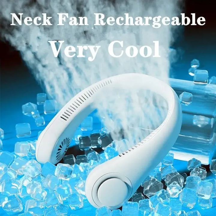 Portable Mini Neck Hanging Fan – Wearable USB Air-Cooled Fan for Summer, Outdoor Sports, Running, Travel, No Blades Design | Bowlift