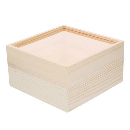 BowLift | Rustic Unfinished Wooden Storage Box with Sliding Lid – Jewelry, Keepsake, and Gift Chest