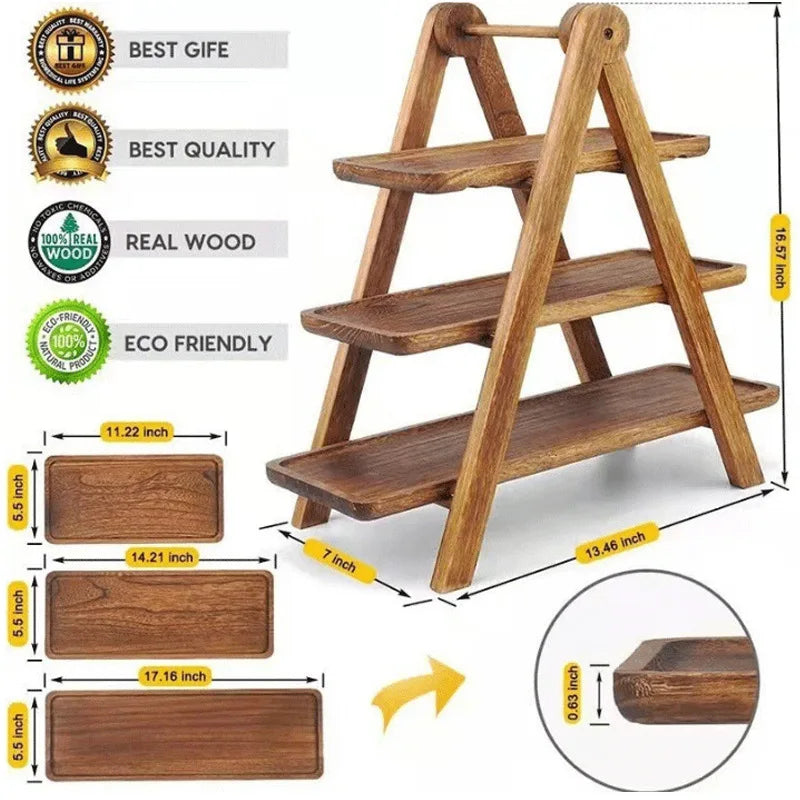 BowLift | NaturServe Wood Serving Tray | Decorative Fruit Tray & Snack Bowl | Perfect for Kitchen & Living Area | 30 × 20 × 3 cm
