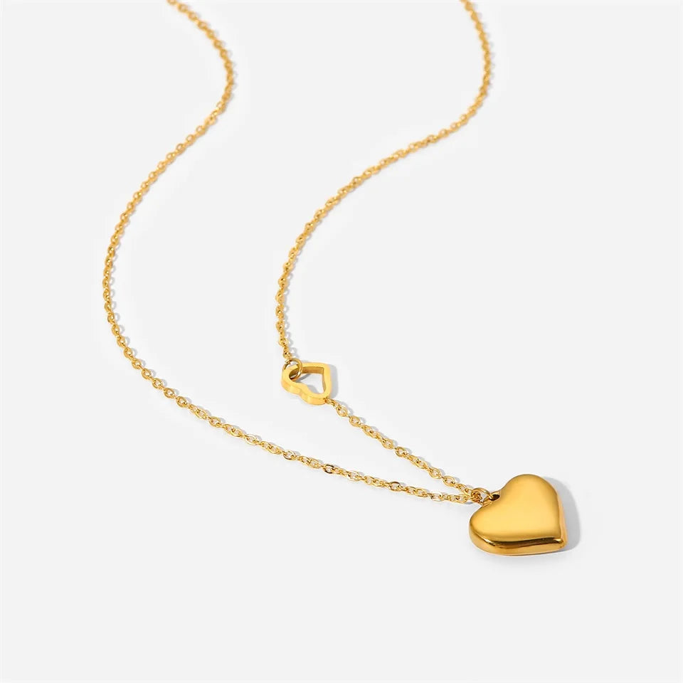 BowLift | Dainty Heart Accented Heart Pendant Necklace