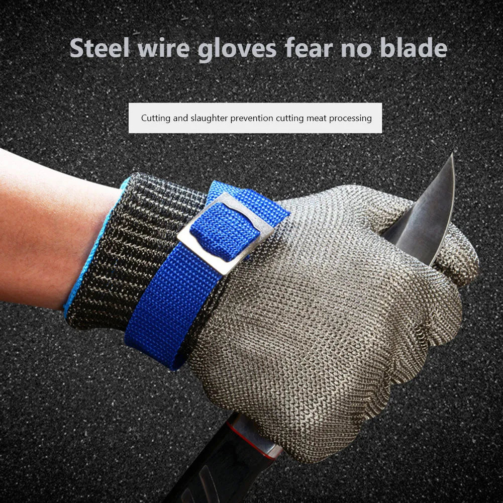 BowLift | Stainless steel cut-resistant gloves - Anti-cut, wire metal weave hand protection for slaughtering, gardening and labor safety