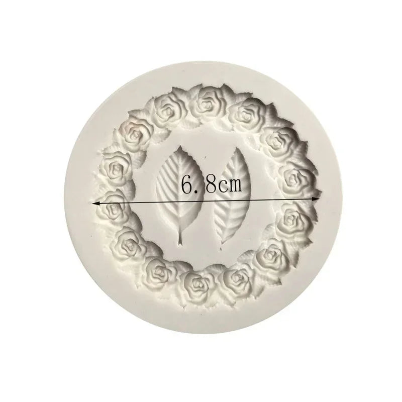 BowLift | DekoMould Silicone Mold Rosette & Leaves | For Fondant, Chocolate & Sugar Paste | Finest Baking Decoration & Frame Designs