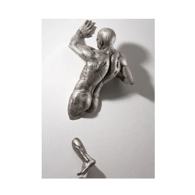 Modern Urban Abstract Iron Statue Wall Art Fine Art Canvas Prints 3d Visualization Figure Art Pictures For Minimalist Apartment Wall Decor | Bowlift