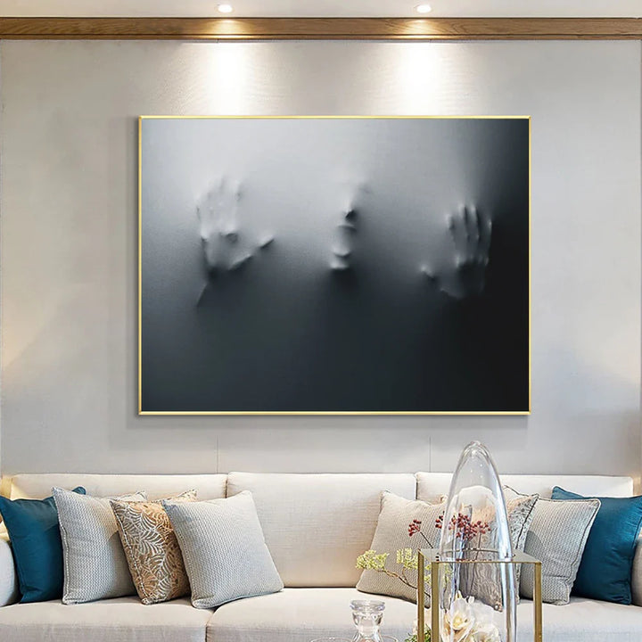 Modern Art Abstract Ghostly Figures In The Wall Canvas Prints Black White Wall Art Posters Pictures For Living Room Bedroom Art Decor | Bowlift