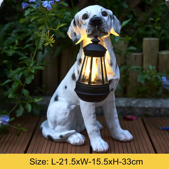 BowLift | Solar-Powered Outdoor Resin Dog Statue Lamp