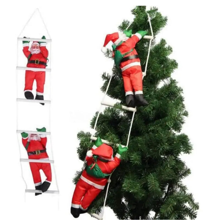 Climbing Santa Claus decorative figure for hanging – Festive window decoration for Christmas, hanging Christmas decoration for living room and windows | Bowlift