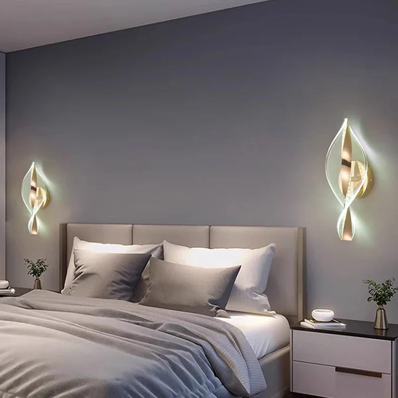 BowLift | LED Wall Light NordGlow | Modern Acrylic & Metal Design | 3-Color Light | Creative Interior Lighting for Living Room & Bedroom