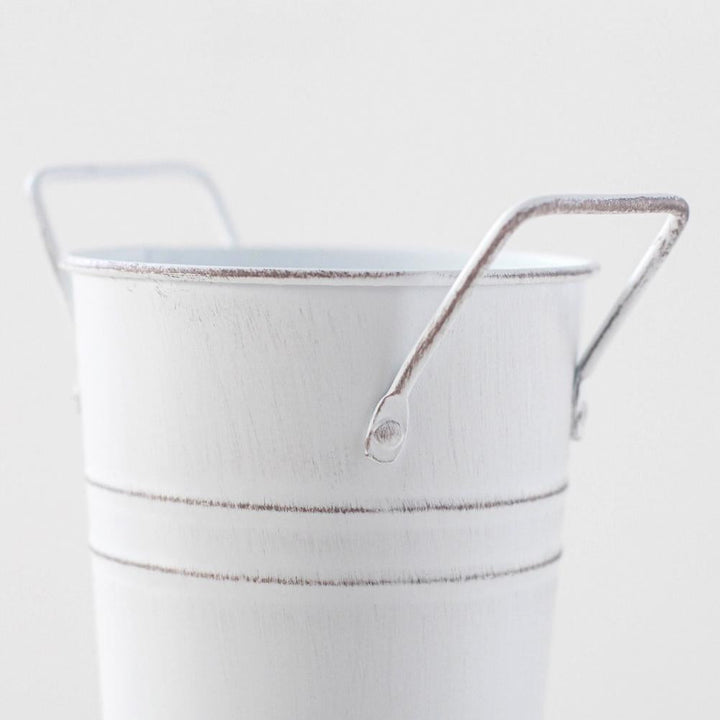 BowLift | Retro Iron Flower Bucket with Handles – Decorative Metal Flower Pot for Home