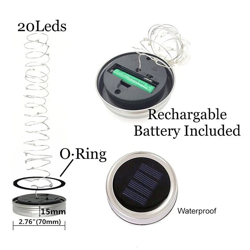 BowLift | LumiDeck Solar-Deck Light String | Waterproof & Light Controlled | For Glass Decor & Garden Lighting