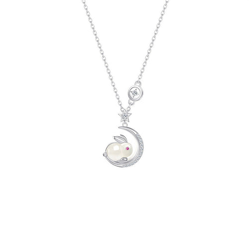 BowLift | Sparkling Bunny Moon Charm Necklace