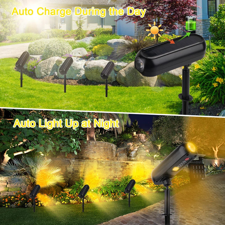 BowLift | Luminoa SolarGlow Solar Garden Spotlight LED | Color Change & Warm White | Waterproof | For Garden, Terrace & Landscape | 6–8 Hours Light Duration