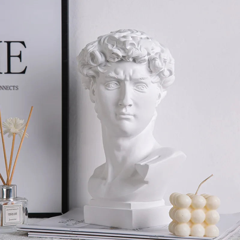 BowLift | European Home Decor David Head Resin Statues Statues Home Decor Modern Abstract Art Bust Sculpture Art Sketch Practice