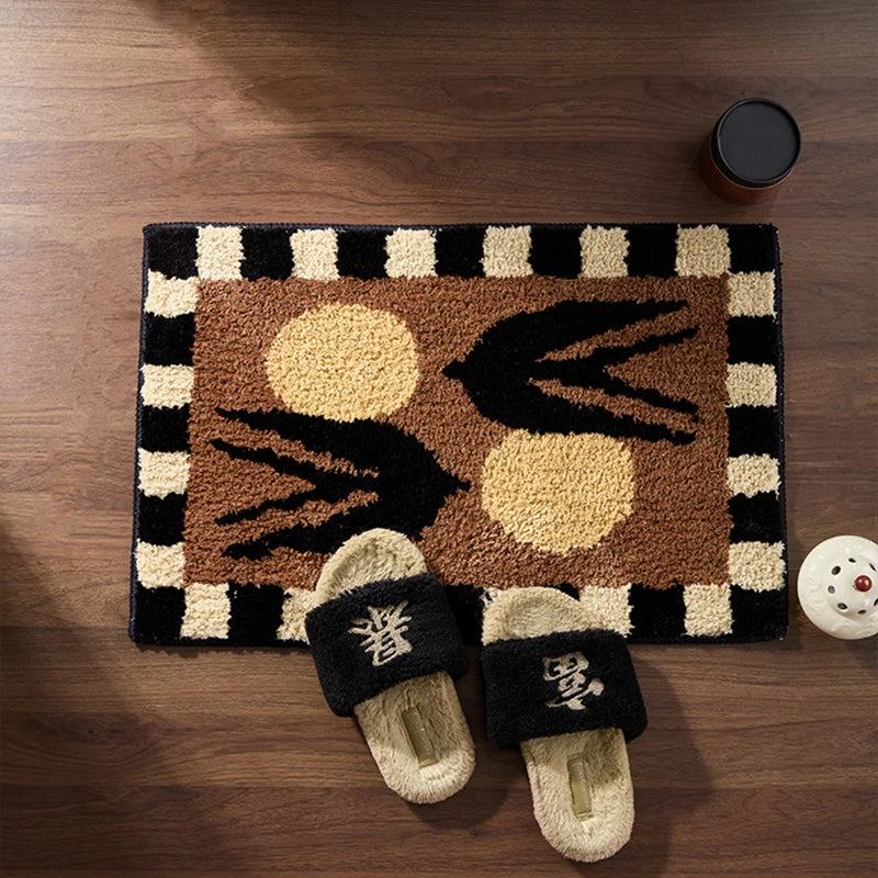 Swallowtail Fluffy Bath Mat | Bowlift